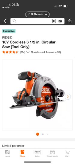 Brand New Ridgid 18V Circular Saw