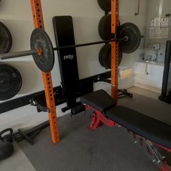 Wall Rack And Free Weights