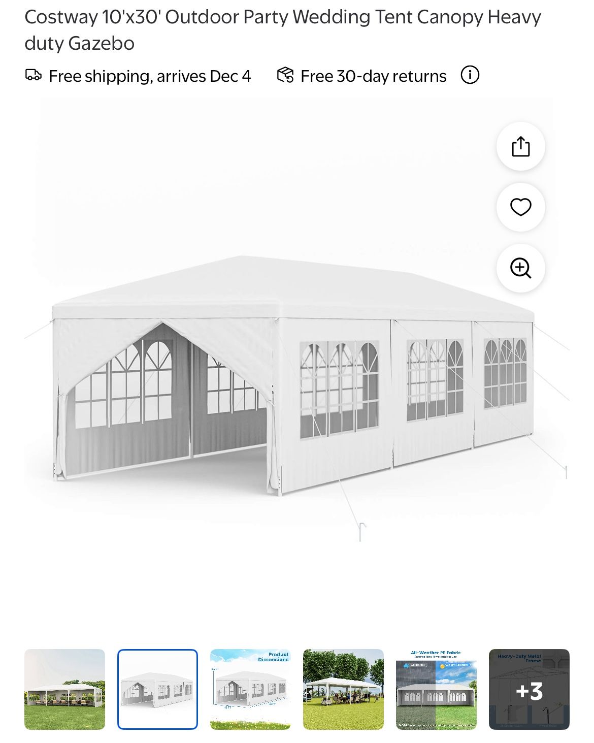 10 X 30 Canopy / Tent 