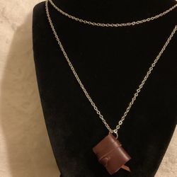 Silver Necklace With Bible Book Pendant 
