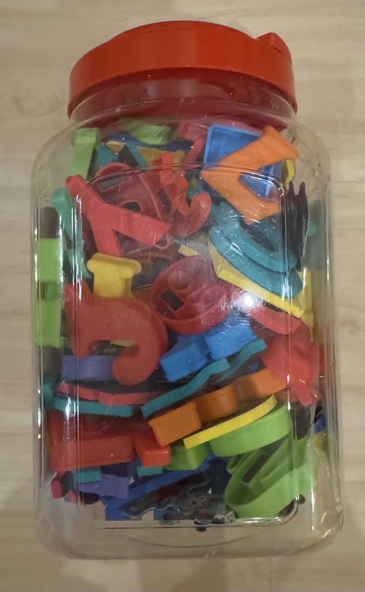 Jar of Magnetic Letters and numbers