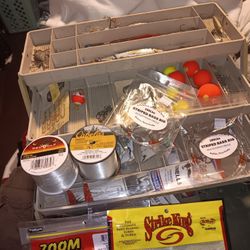 Tackle Box With Tons Of Tackle Weights Line All Kinds Of Stuff