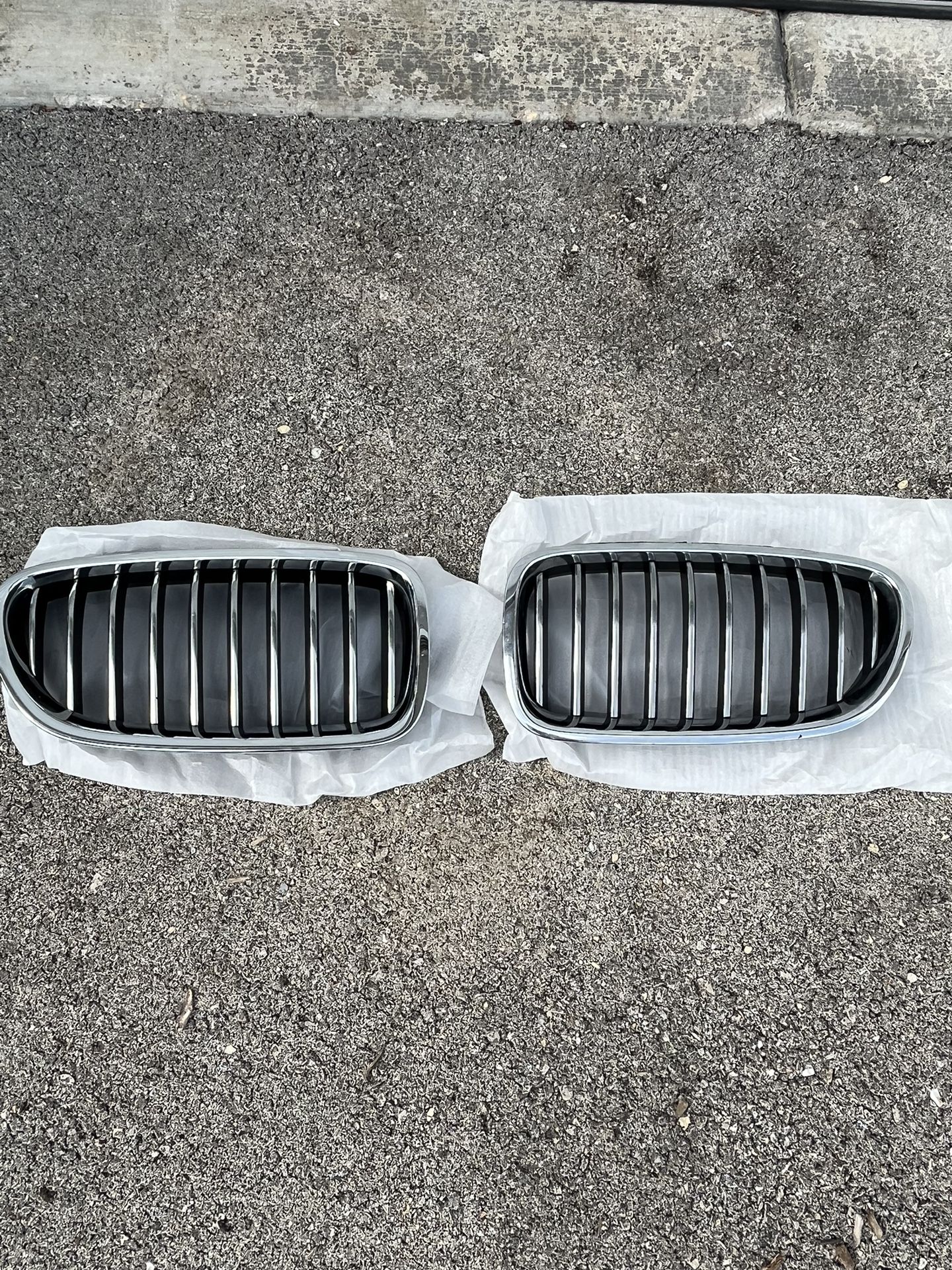 BMW F10 5 series pair front bumper kidney grille (original)