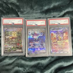 Pokemon JP Gouging Fire, Walking Wake, Raging Bolt Set PSA 10