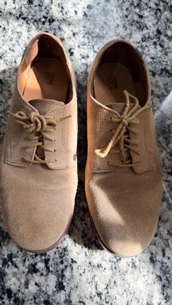 Semester Men’s Suede Leather Oxford Shoes Beige Tan Size 8.5M Casual Dress Lace Up