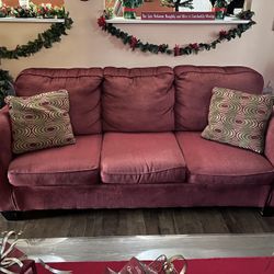 Red Couch And Loveseat