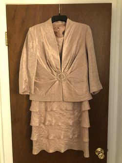 Blush Dress/Jacket Set Classic Mother of the Bride Formal Sleeveless Tiered