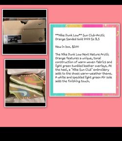 **Nike Dunk Low** Sun Club-Arctic Orange Sanded Gold 2022 Sz 8.5(mens)