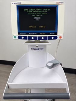 Somanetics INVOS 5100C Cerebral/Somatic Oximeter Monitor with Medical Cart – Powers On