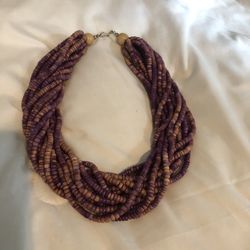 Wooden purple beads.