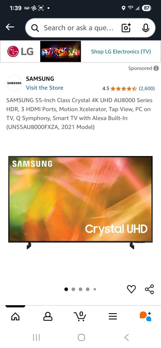 SAMSUNG 55 INCH CLASS CRYSTAL 4K UHD TV