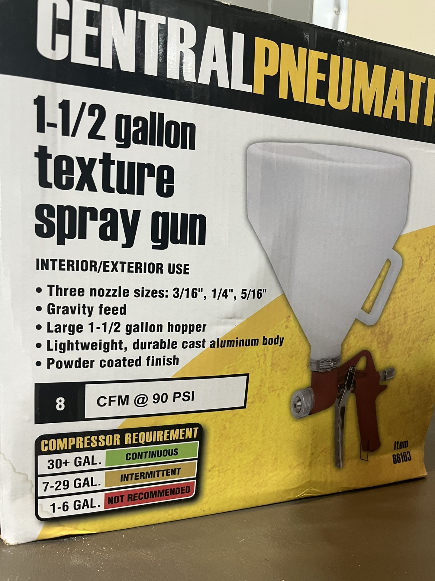 CentralPneumatic 1.5 Gallon Texture Spray Gun