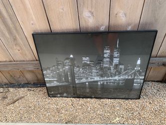 New York City Skyline Framed B&W