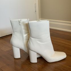 White Heeled Ankle Boots