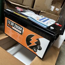 ECO-WORTHY 3584Wh 12V 280Ah LiFePO4 RV Battery w/Bluetooth & Low Temp Cutoff - Built-in 200A BMS - Deep Cycle for Camper, Trailer, Off-Grid, Solar Sys