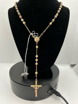 BRAND NEW 10K Tri-Color Rosary