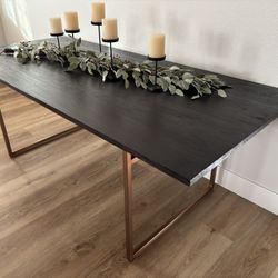 Black Solid Wood CB2 Dining Table
