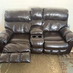 3 Pcs Leather Sofa Set