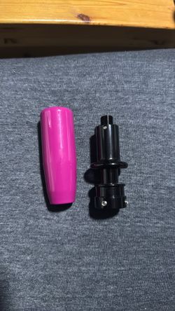 pink mishimoto shift knob and billetworkz adapter