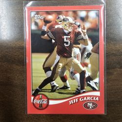JEFF GARCIA 49ERS COKA COLA TOPPS 2002 NFL SPORTS CARD!