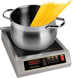 Brand new in box Portable Induction Cooktop 208-240V 3500W Commercial Range Countertop Burner Dual IGBT Modules 8 Heating Level Timer Sensor Push-Butt