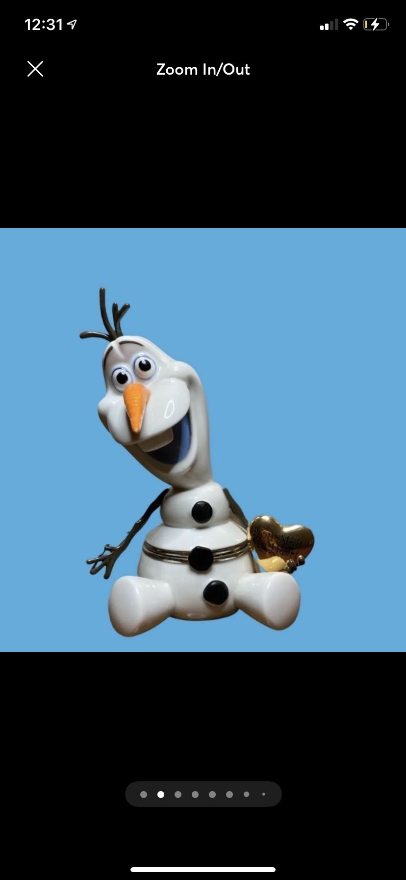 Disney Olaf Frozen Music Box "You Melt My Heart" Bradford exchange