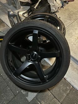 Rims Enkei 18x9.5 ET15 5x114.3 with new tires