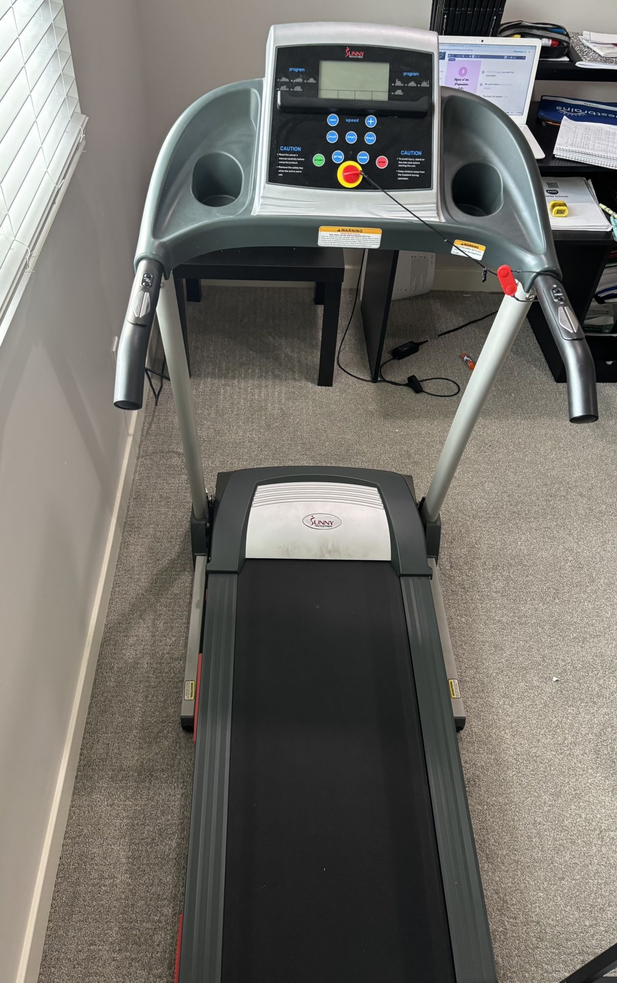 Sunny Health & Fitness Folding Incline Treadmill With Tablet And Device Holder - SF-T4400