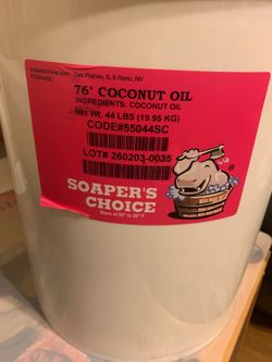 44 lb Soaper’s Choice 76° Coconut Oil Bucket - New