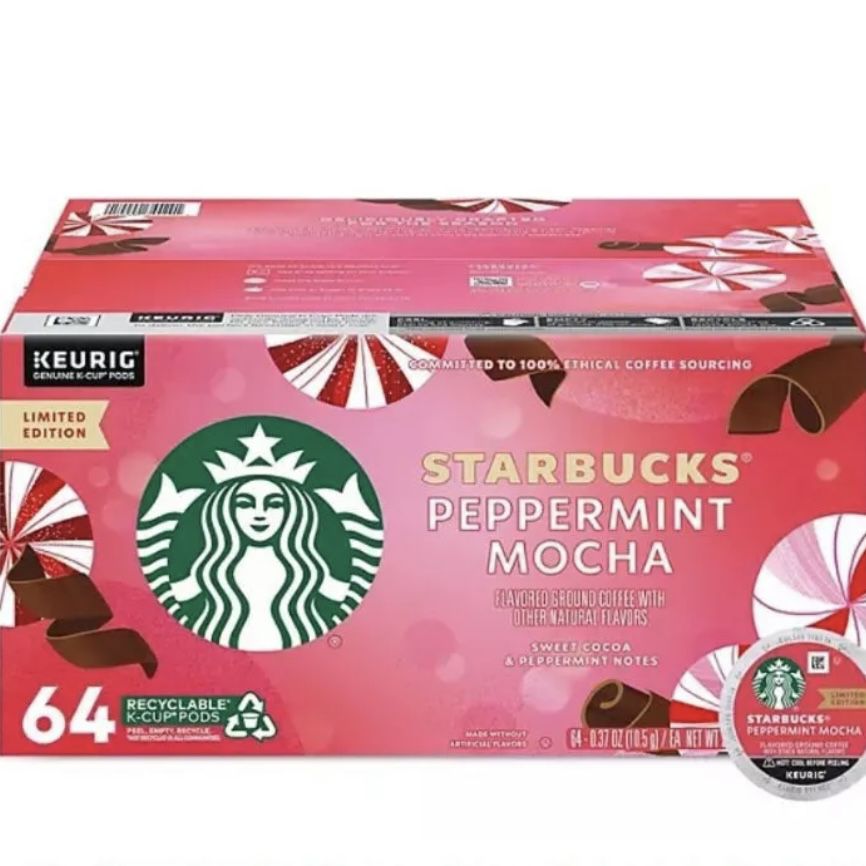 Starbucks Peppermint Mocha, Coffee Pods 64ct