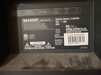 Sharp 58” tv - backlight off