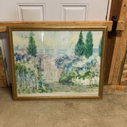 Framed watercolor picture