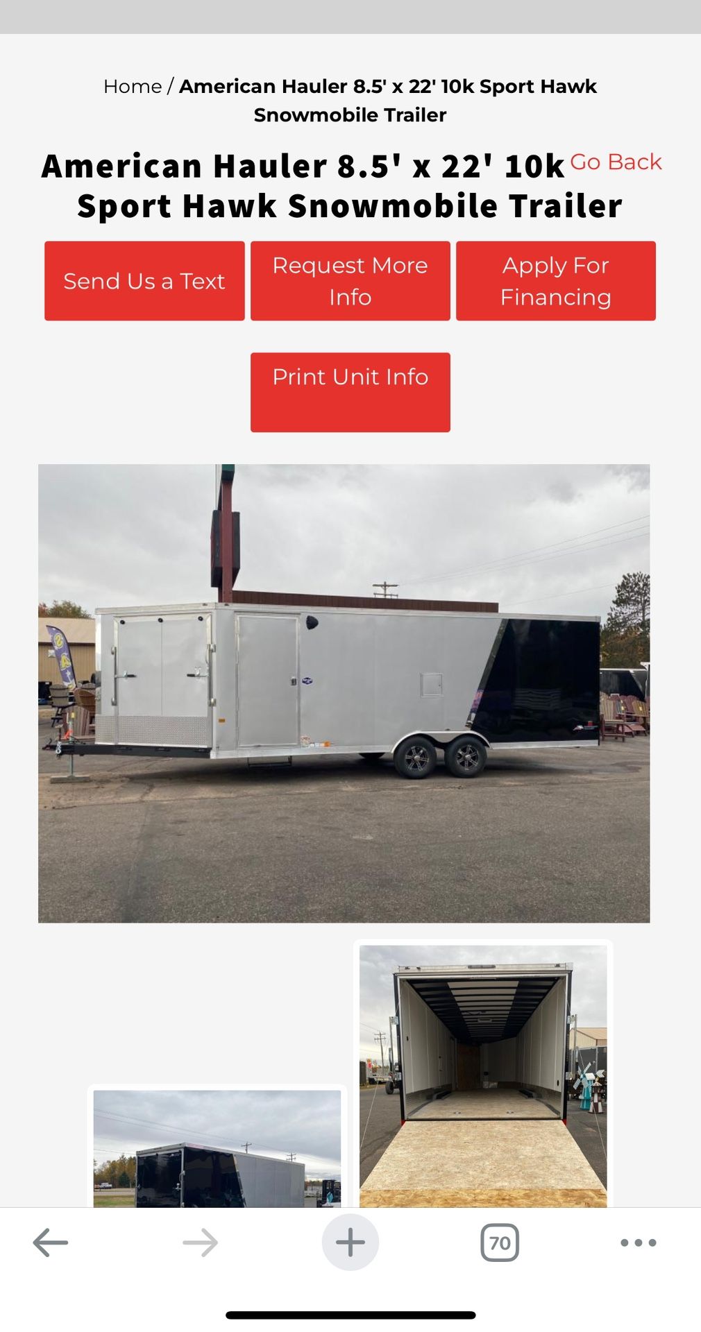 AMERICAN HAULER SPORT TRAILER