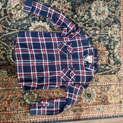 Coastal Brand Red White And Navy Blue Flannel Size: Large