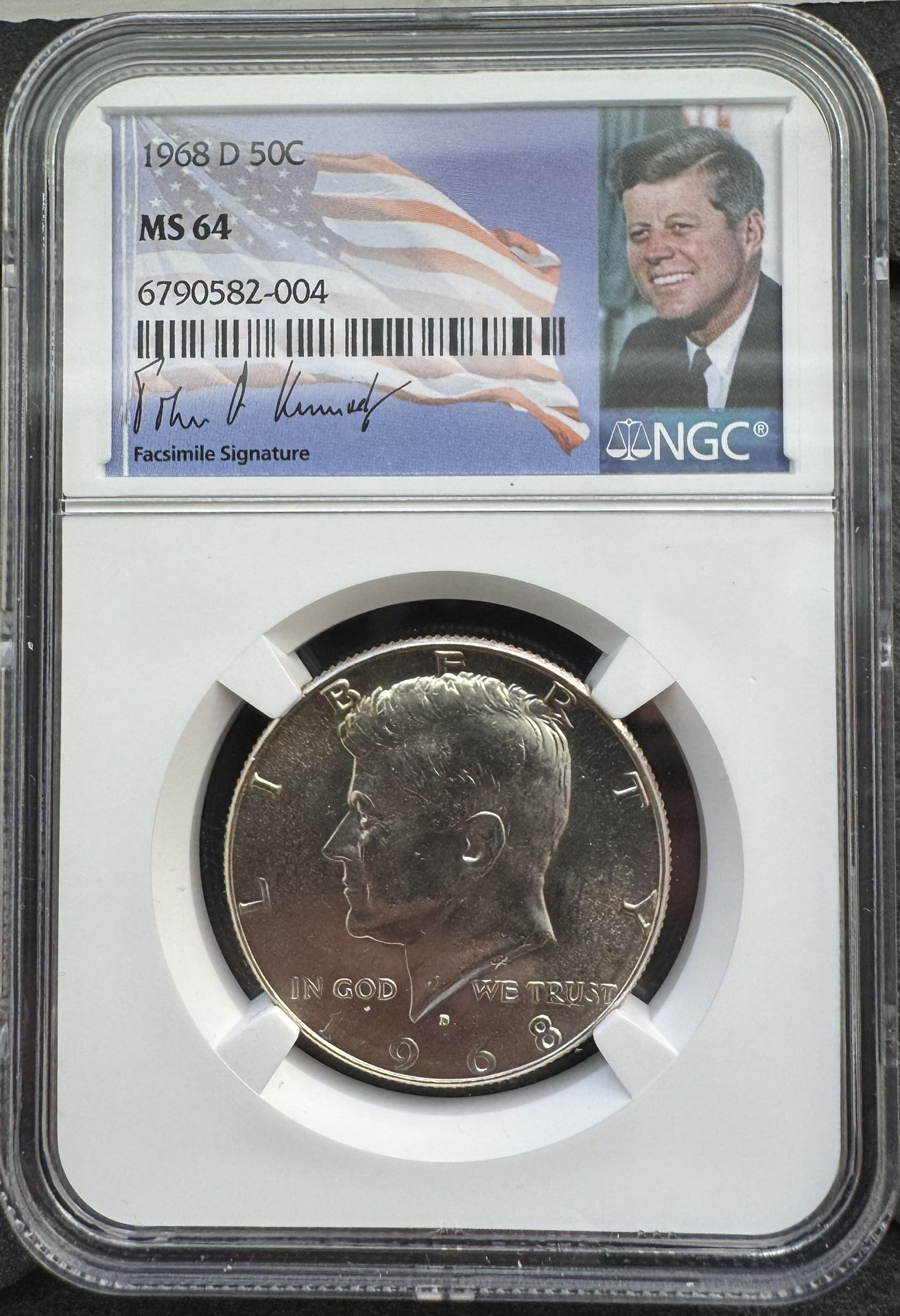 1968 D Kennedy Half Dollar NGC mS64