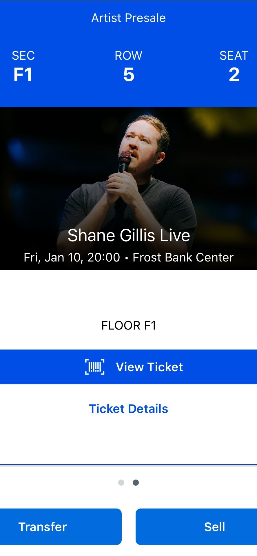 Shane Gillis Floor Seats!!