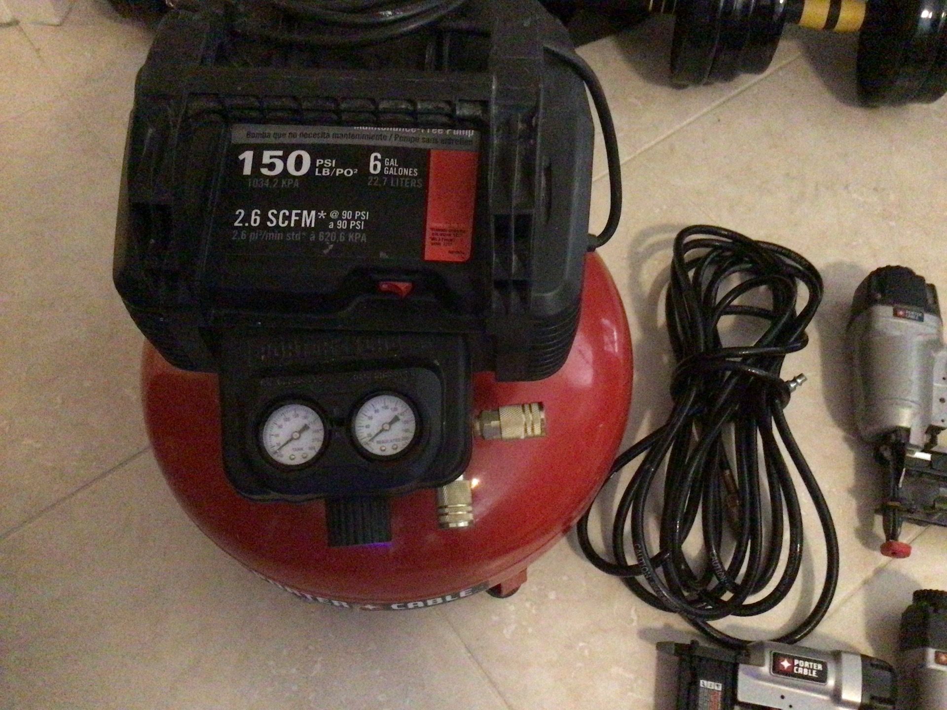 Porter+cable air compressor set
