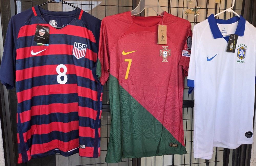 Nike Mens JERSEY'S Futbol USA Portugal Brazil Size Xl No Trade