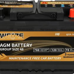 Weize Platinum AGM battery 48-12v 70ah H6 size 48 