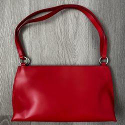 Furla Red Leather Vintage Shoulder Bag