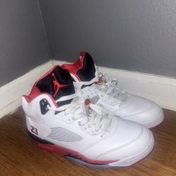 Jordan’s 5s white And Red 