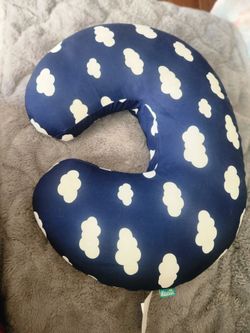 Nursing Pillow Navy Cloud Print