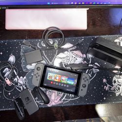 Nintendo Switch 96GB Handheld Console With Gray Joy-Con and Accessories 