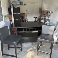 Bar height table with stools 