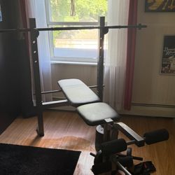 Weight Bench And Weights 