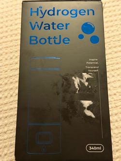 Asgoi Hydrogen Water Bottle 340 mL Glass Gold/Clear Reusable