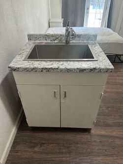 Sink Cabinet Faucet and Countertop