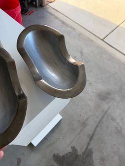 Pewter colored steel bowls,