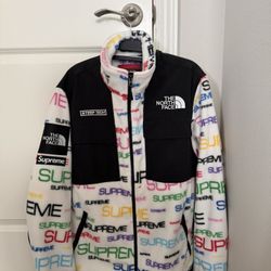 Supreme North Face Fleece Jacket White Medium 