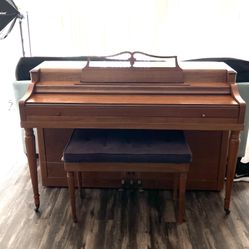 Vintage Wurlitzer upright piano in great overall condition. All keys work properly and the action feels smooth and responsive.  It’s currently slightl
